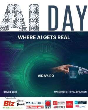 AI DAY: Primul eveniment din România dedicat exclusiv implementării concrete, legale şi strategice a Inteligenţei Artificiale în organizaţii